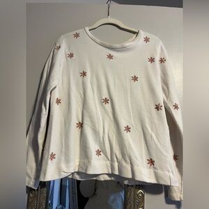 Women's Cream Snowflake Top